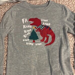 North Pole trading co Gray Dinosaur Graphic Kids PJ top, S (8)